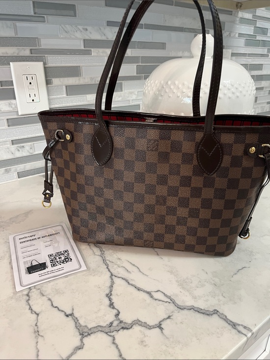 Louis Vuitton Handbags - Louis Vuitton Neverfull PM Tote with Red Interior Trim